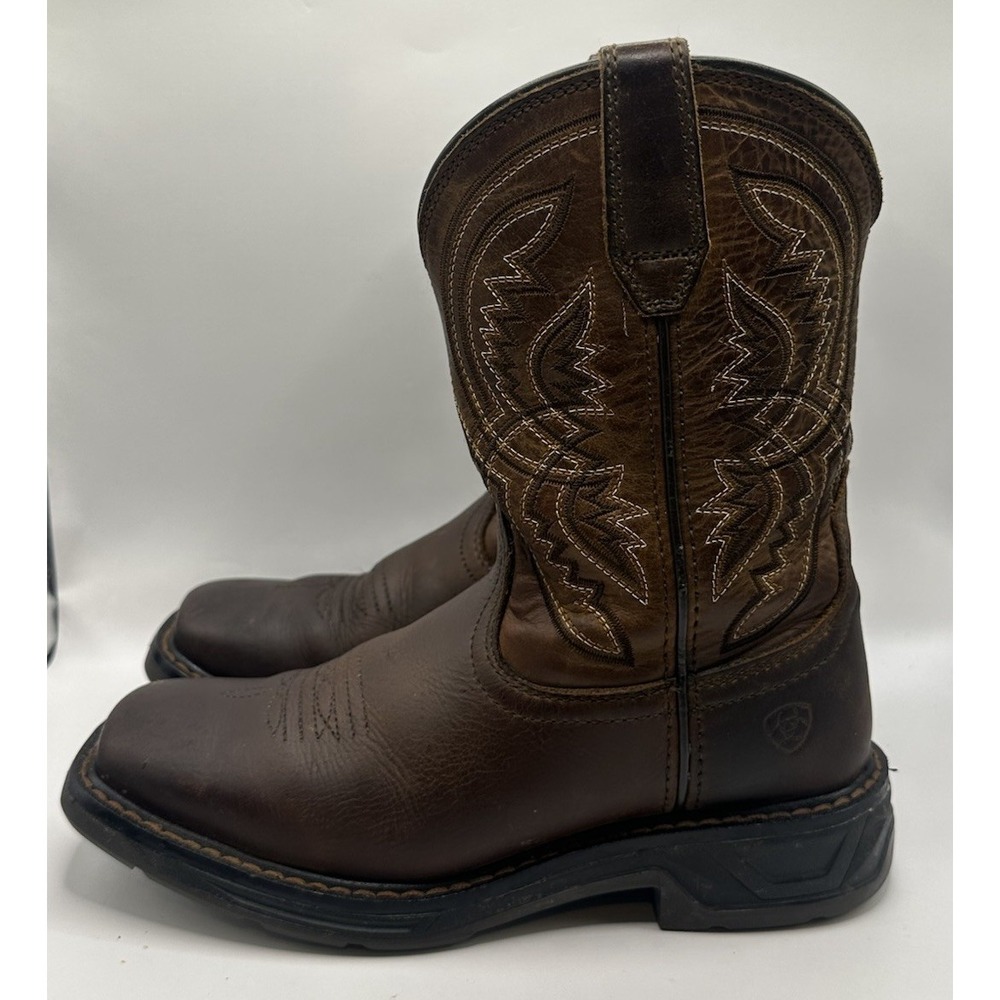 Ariat Kids Workhog XT Coil Square Toe Western Boots Size 1 Brown 10042412 Unisex - Picture 4 of 14